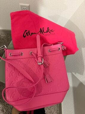 Glam-Aholic Pink Embossed Bucket Bag
